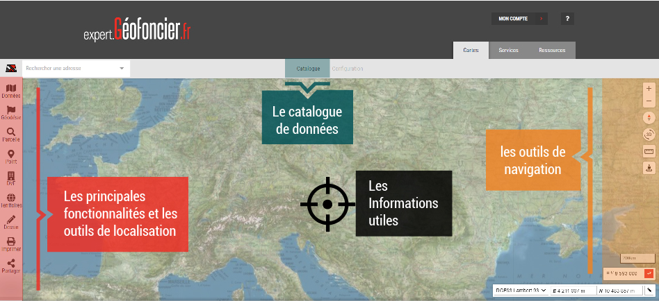 Familiarisez-vous avec les 3 modules : Cartes, Services et Ressources